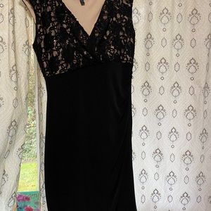 Mid black dress open back